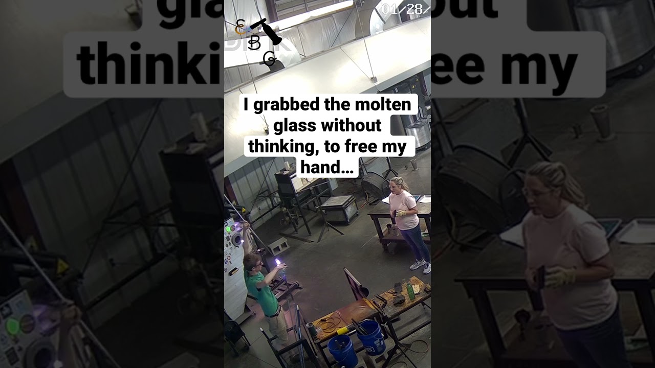 Mistakenly Grabbing Molten Glass (For safety/hazard education, don&rsquo;t try!) #shorts