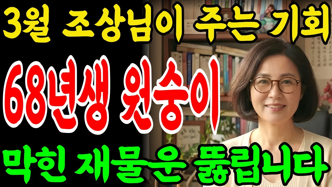 ✨68년생 원숭이띠 운세✨ '이것'만 하세요! 조상님이 주시는 역대급 재물운 기회 절대 놓치시면 안됩니다! 