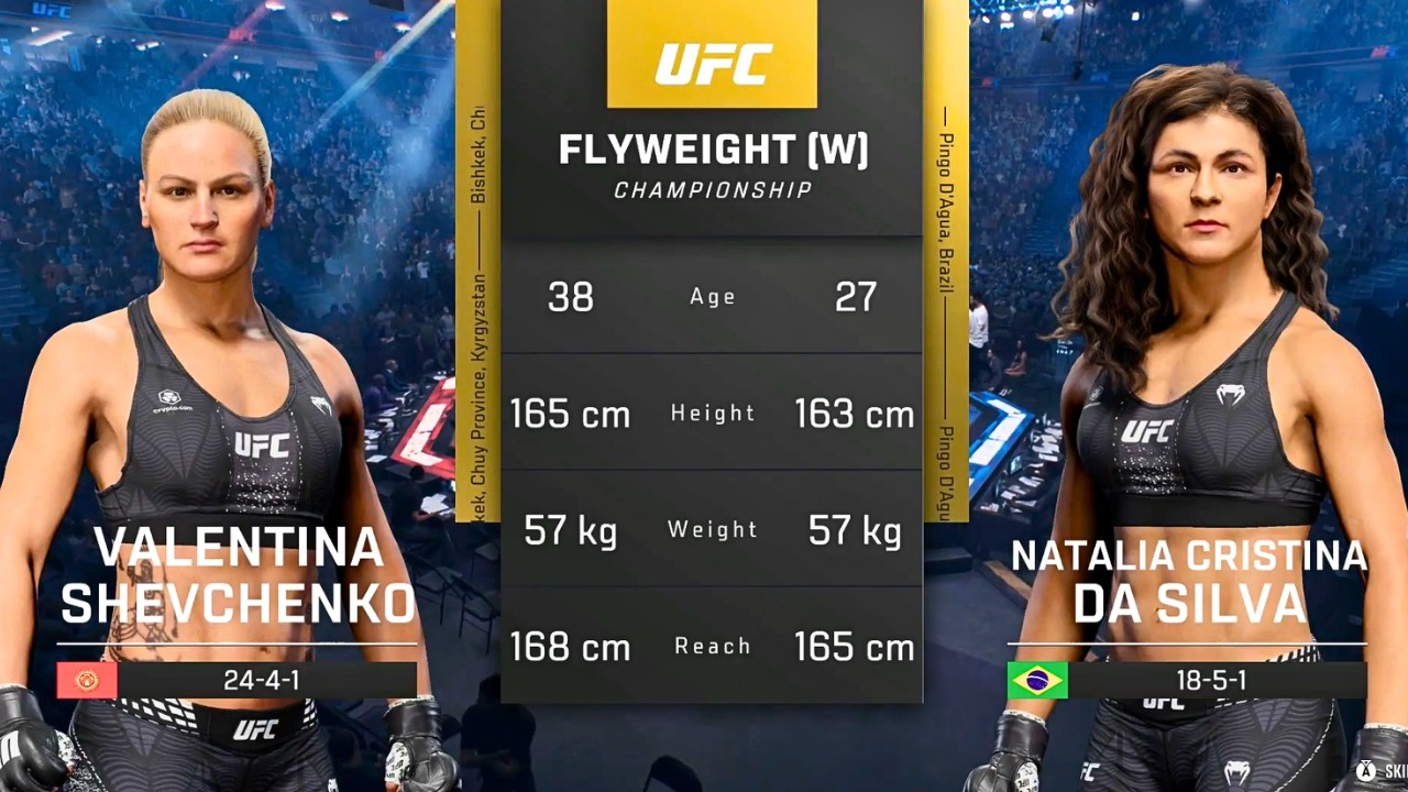 Valentina Shevchenko vs Natalia Silva FULL FIGHT | UFC 6 AI Simulation Gameplay (CPU vs CPU)