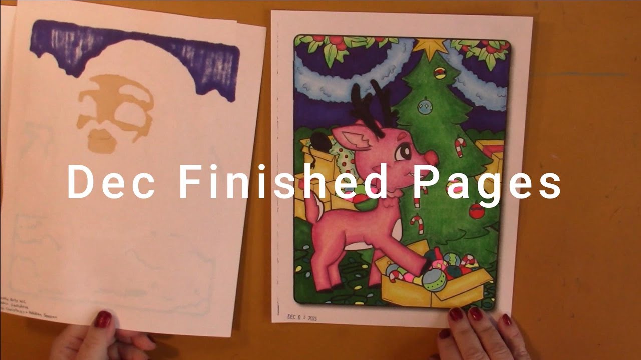 Dec 2023 Finished Pages  (Adult Coloring)
