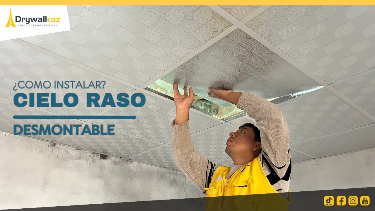 ¿Como Instalar CIELO RASO de BALDOSA Desmontable? EN TAN SOLO 3 HORAS