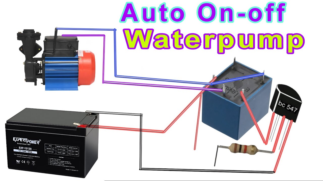 How to make water pump auto on-off switch circuit diagram