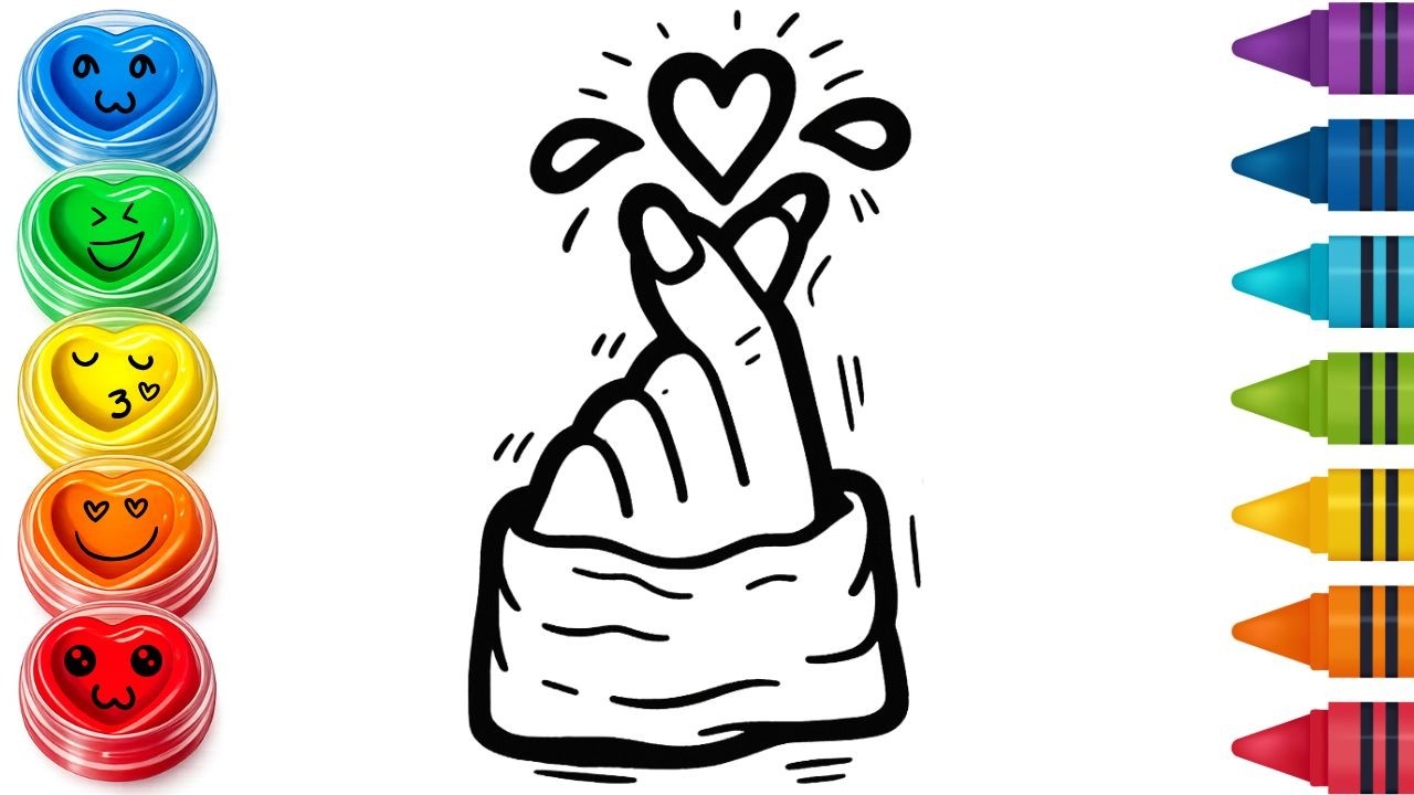 How to Draw a Finger Heart || Korean Tumblr Heart Drawing