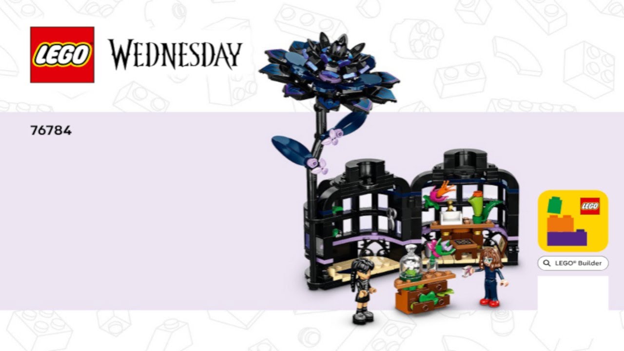 LEGO 76784 Instructions | Wednesday | Black Dahlia Flower | Season 1