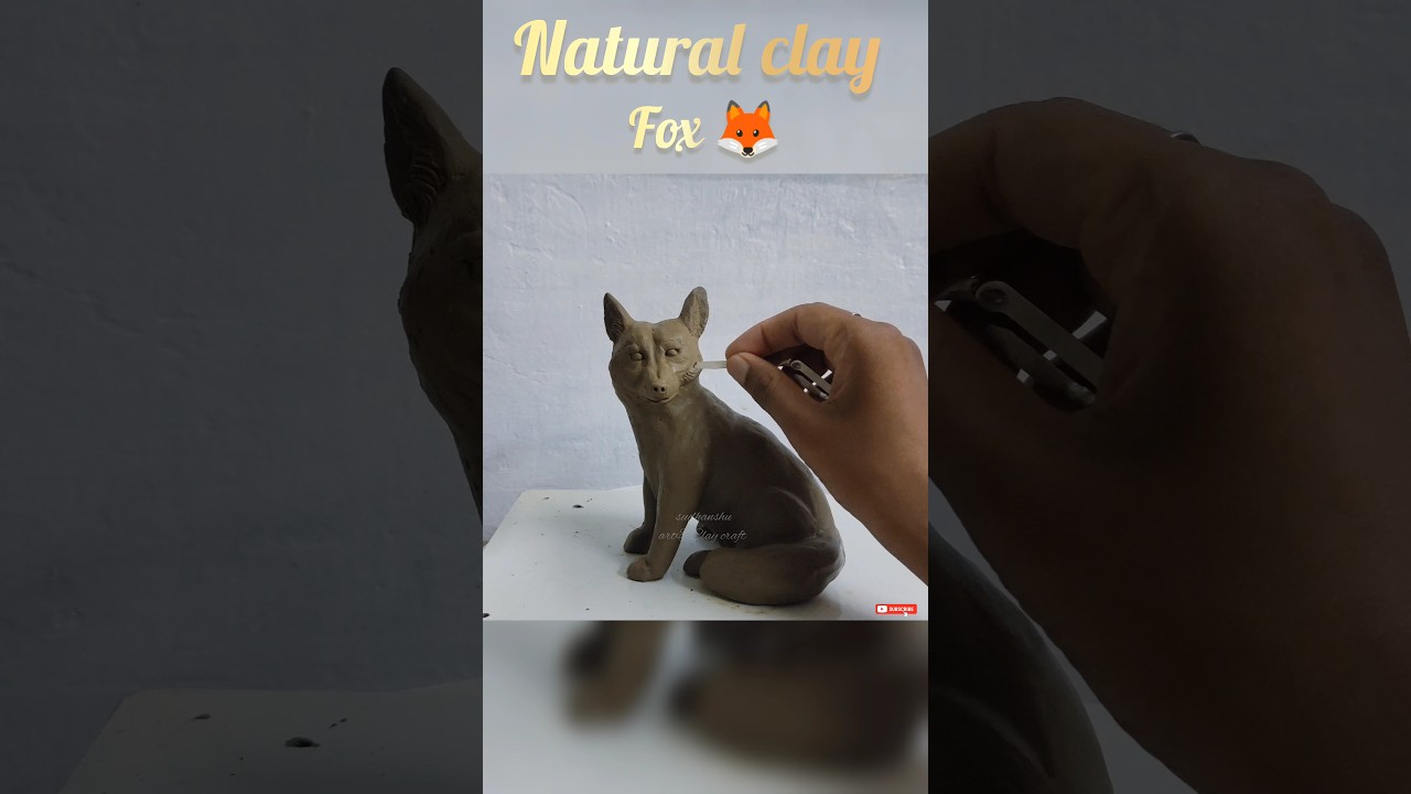 natural clay fox | clay tutorial fox #fox #claymodelling #clayart