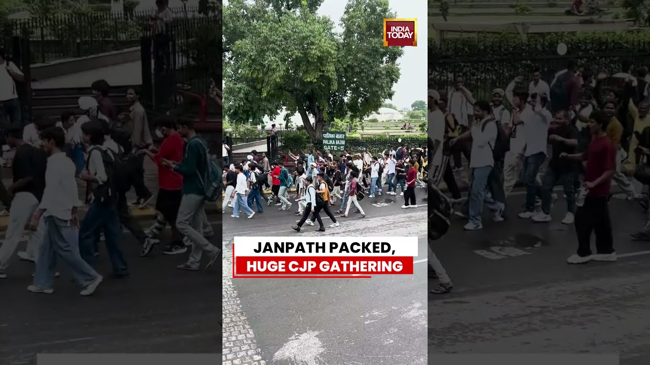 CJP Protesters Gather in Large Numbers on Janpath Road in Delhi | #cjp #cockroachjantaparty #delhi