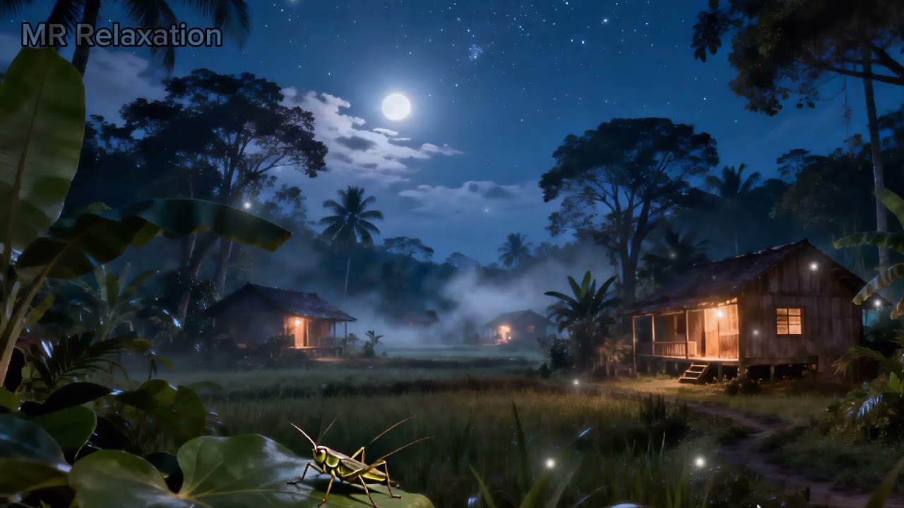 Quiet Night in the Village 🌾 ASMR Cricket Sounds for Deep Sleep hu