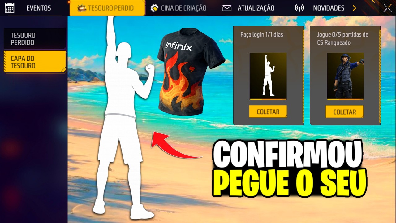 AGORA SIM! PEGUEI CODIGUIN E SKIN GRÁTIS!  EMOTE E GELO NO FREE FIRE