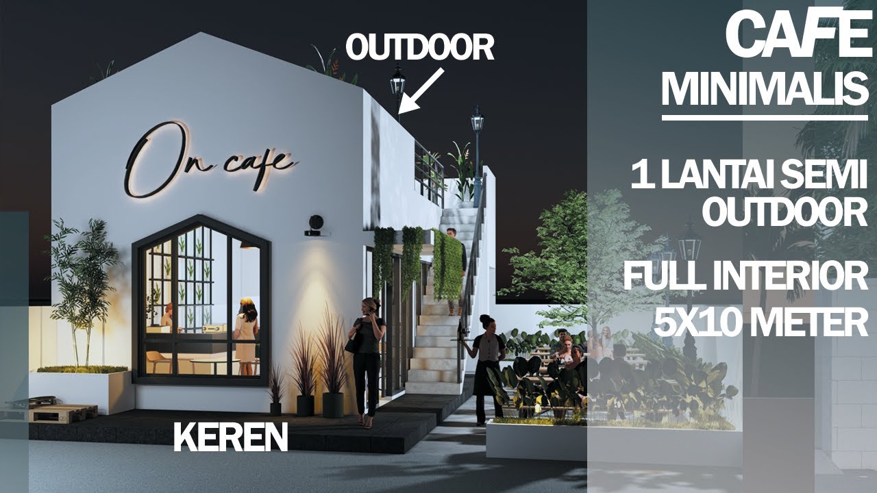 DESAIN CAFE MINIMALIS SEDERHANA OUTDOOR | 5X10 LAHAN 10X15