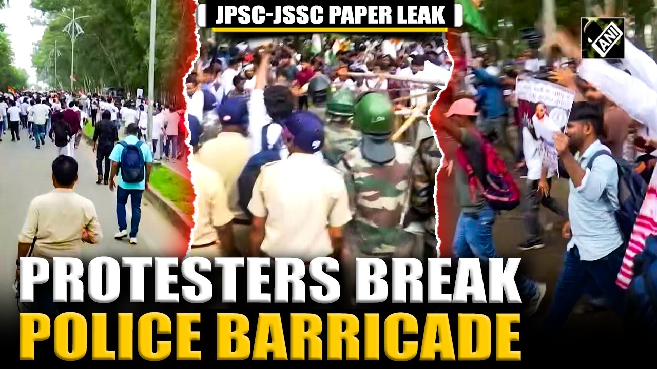 JPSC-JSSC protesters break through police barricade near Old Assembly, march towards New Assembly