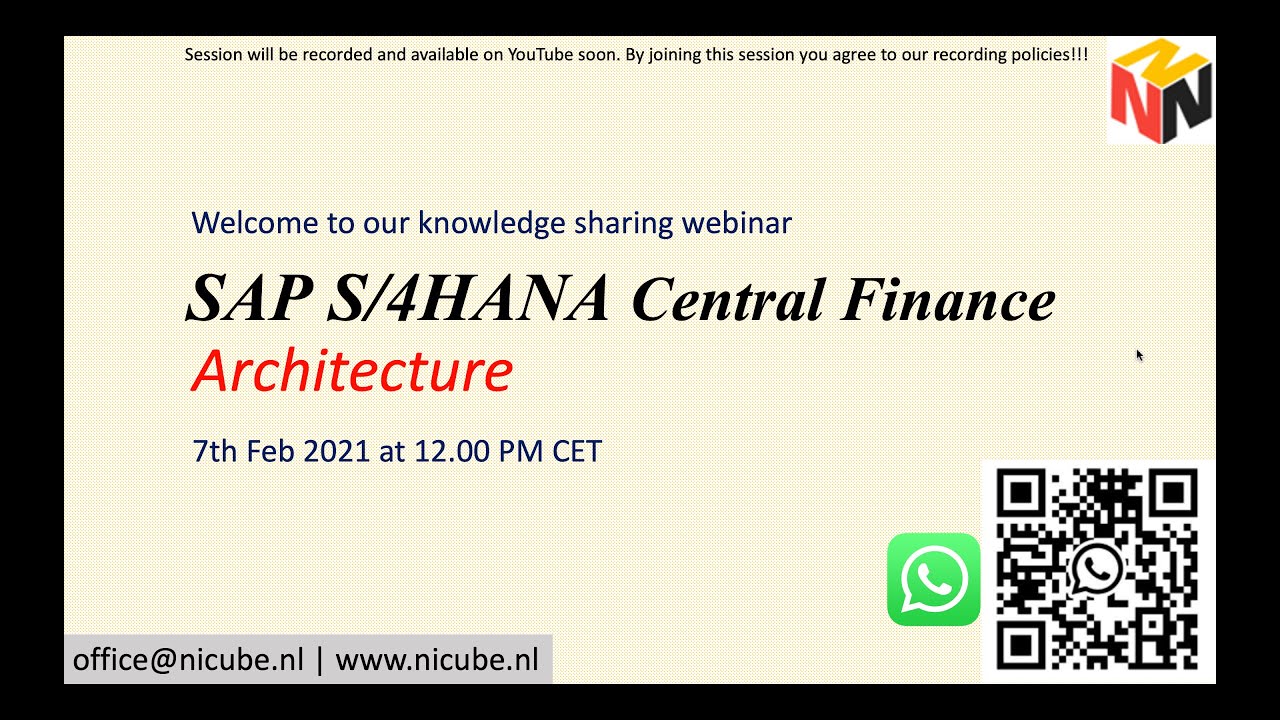 Вебинар по архитектуре SAP Central Finance