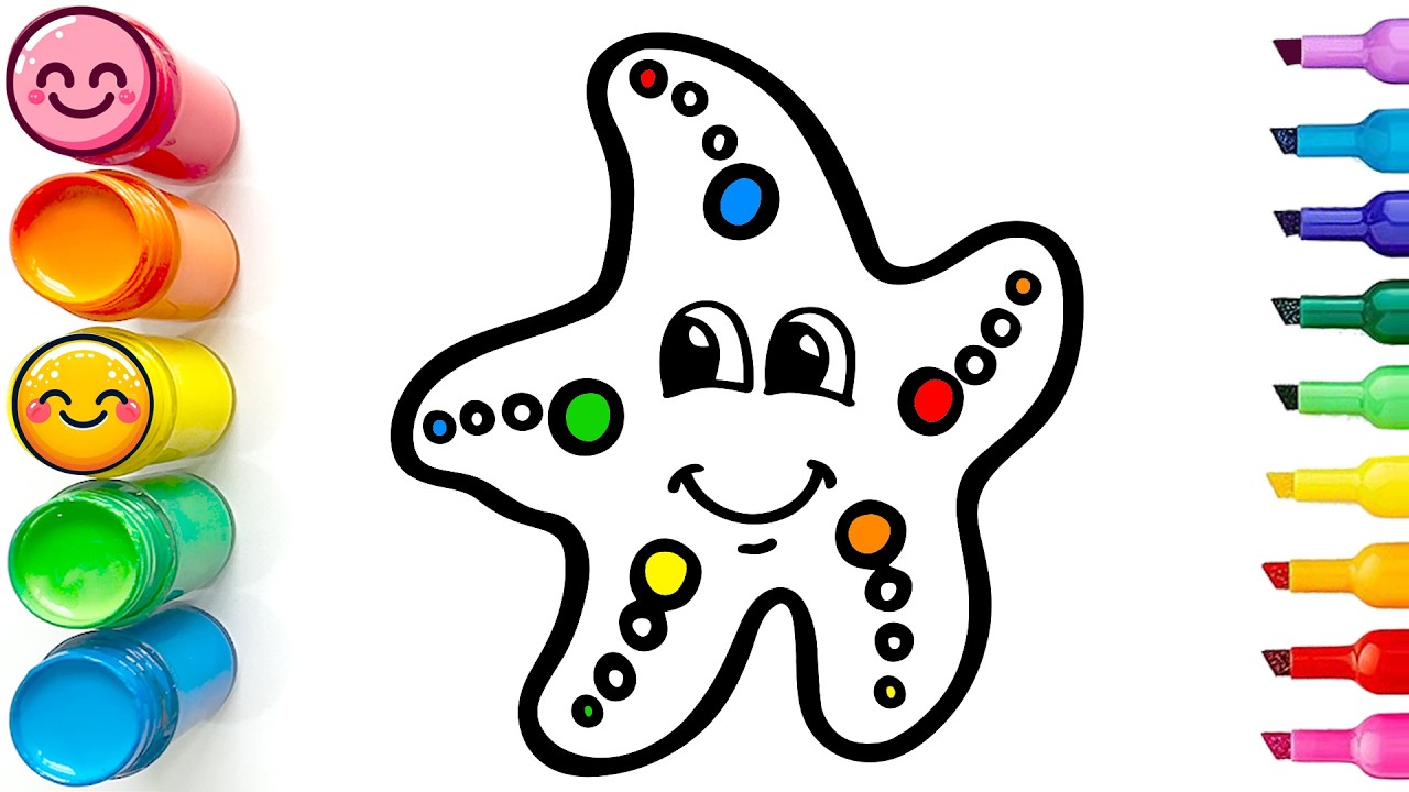 Drawing and Coloring a Happy Starfish | Easy Step by Step Tutorial for Beginners
