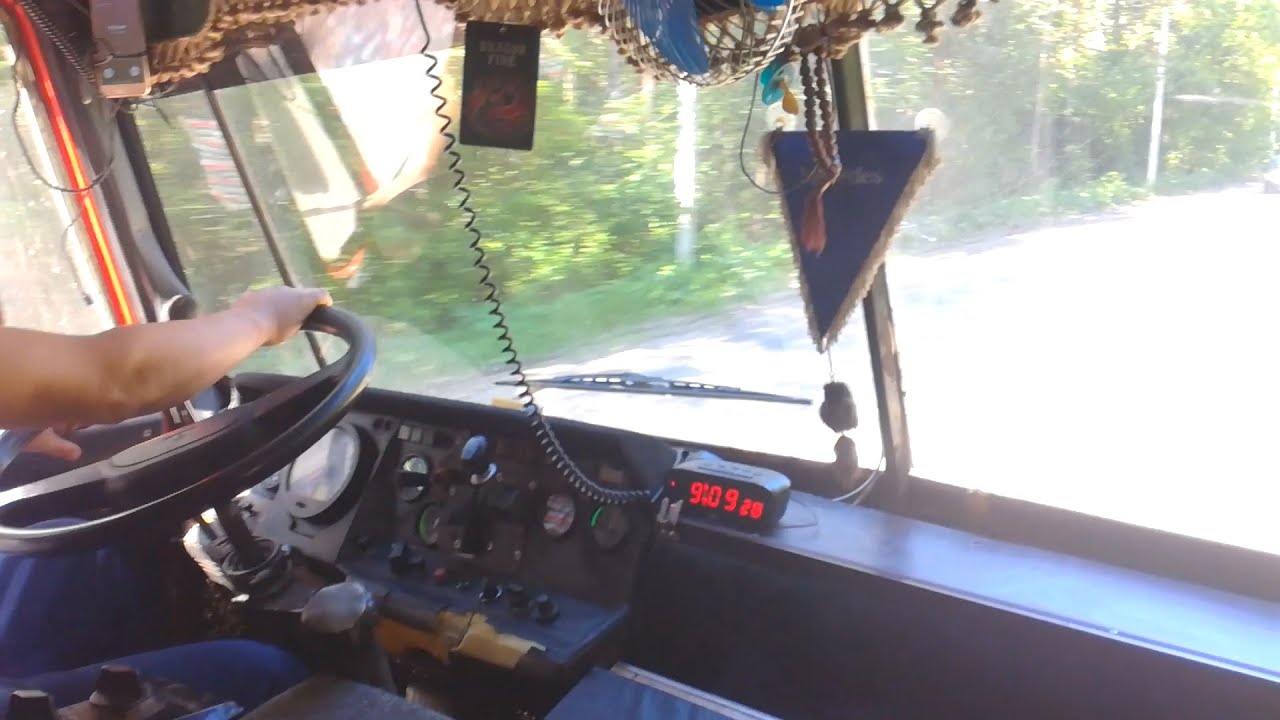 Tatra 815 S1 (1990) с ЯМЗ 238 Татра вид из кабины / Tatra 815 YAMZ cab view