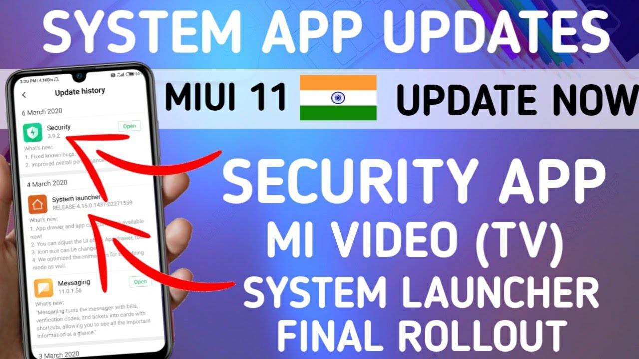 MIUI 11 SYSTEM APP UPDATES | SYSTEM LAUNCHER ROLLOUT | SECURITY APP | MI VIDEO LIVE TV | MIUI 11