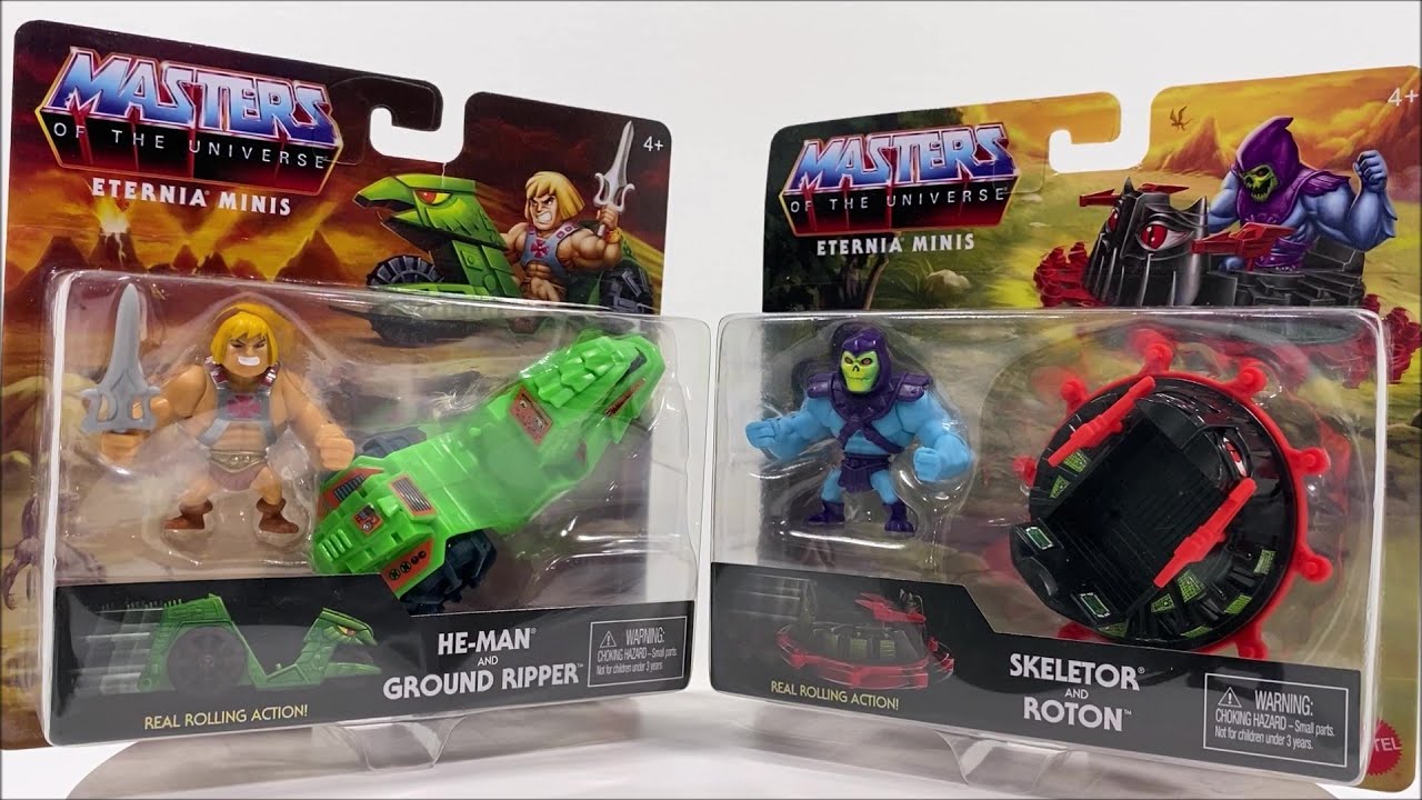 MOTU Review: Eternia Minis He-Man and Ground Ripper + Skeletor and Roton from Mattel