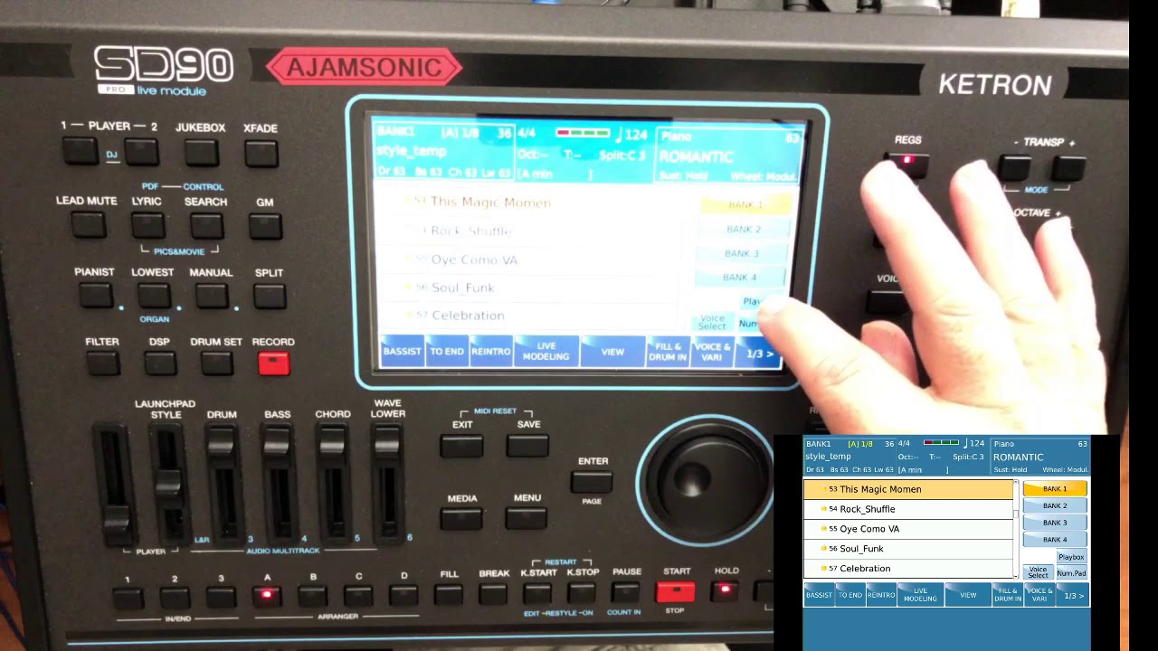 Ketron SD-90 storing and managing files