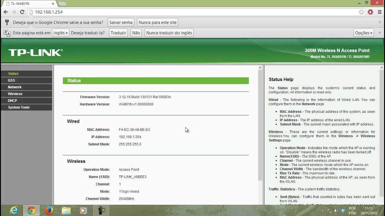 Como configurar o roteador TP link WA801ND