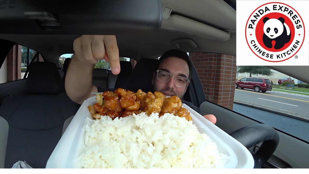 Eating Panda Express Blazing Bourbon Chicken