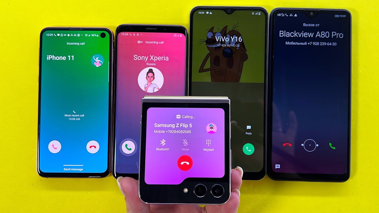 Samsung Z Flip 5 Outgoing Call | Incoming Ca Samsung S9, Galaxy S10e, VIVO Y16, Blackview A80 Pro 