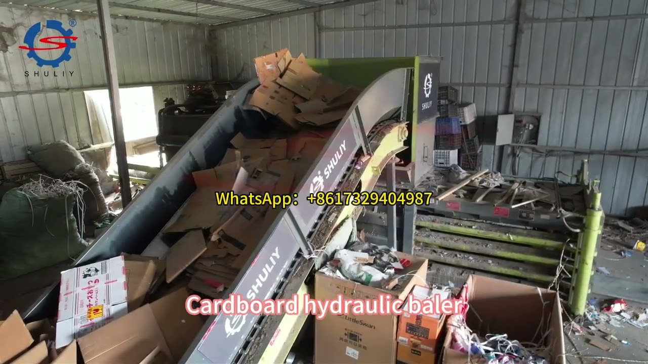 Horizontal Hydraulic Baler Working Video | Waste Cardboard Box Recycling Machine