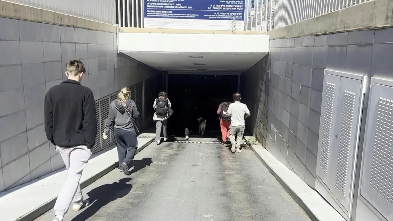 Israelis in Tel Aviv take shelter from Iranian missiles | AFP