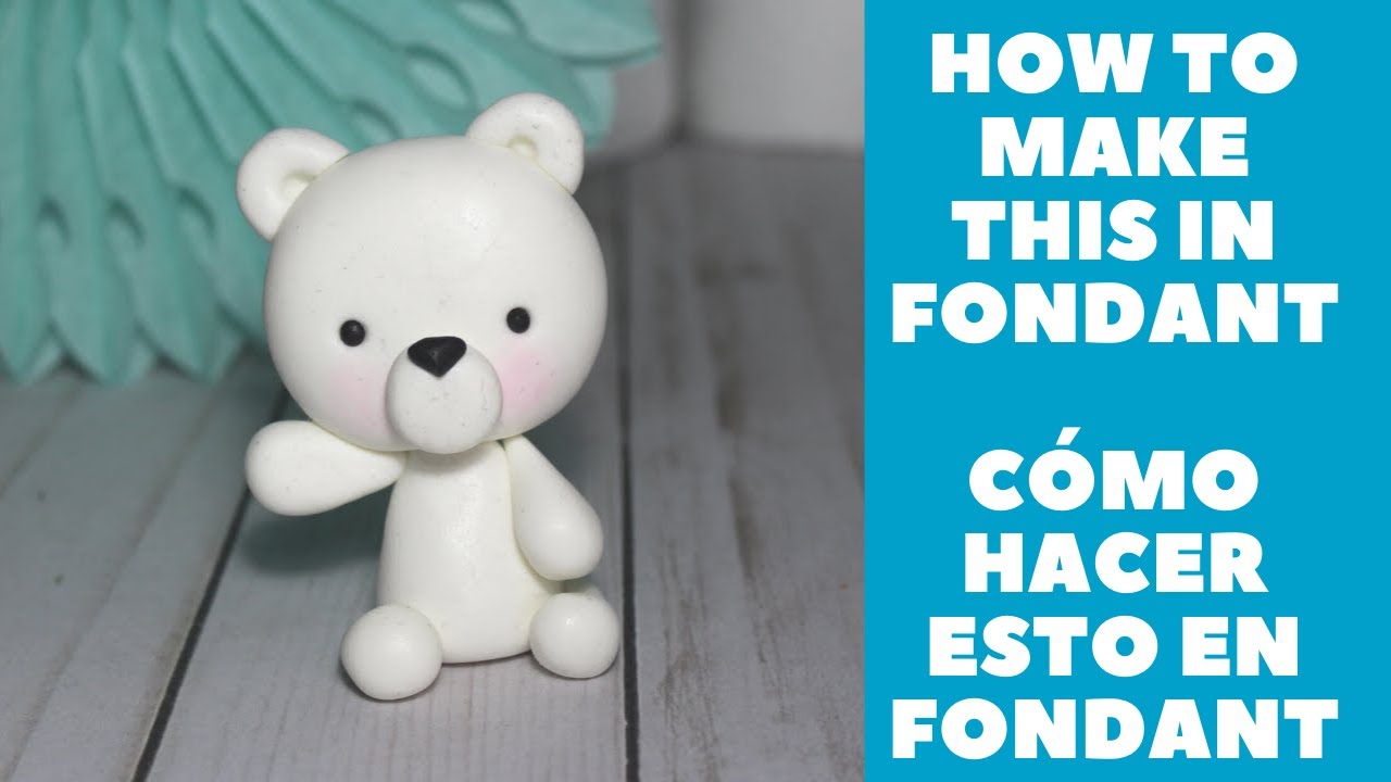 (en 5 min) 🐻Como hacer un OSO POLAR  de fondant -  How to make a fondant POLAR bear in 5 min
