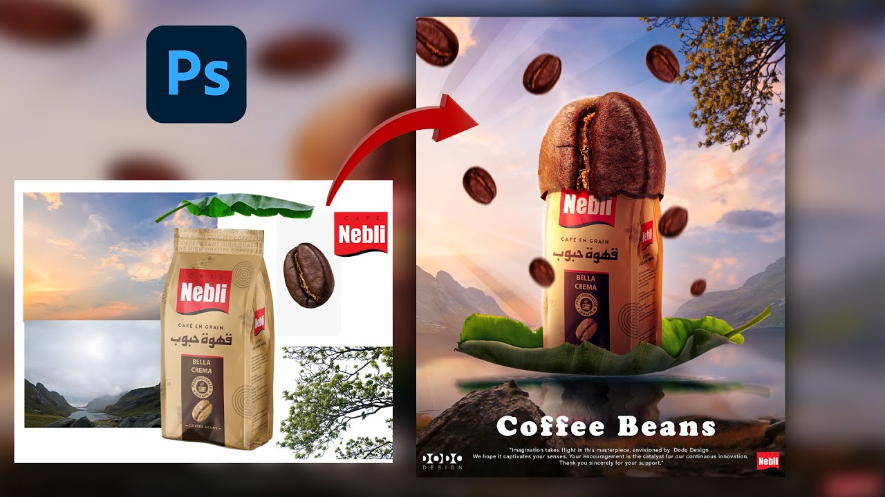 coffee product advertising poster design | photoshop tutorial
