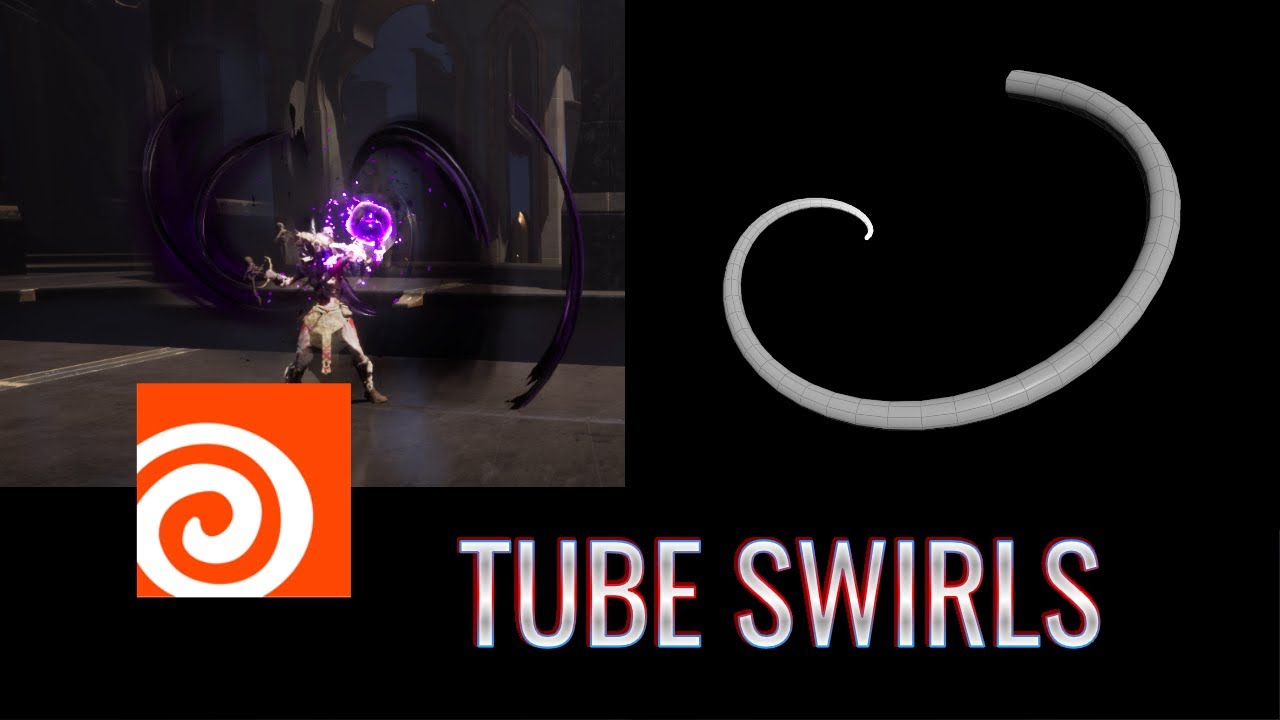 Tube (Swirls) Meshes In Houdini For realtime VFX (Games)