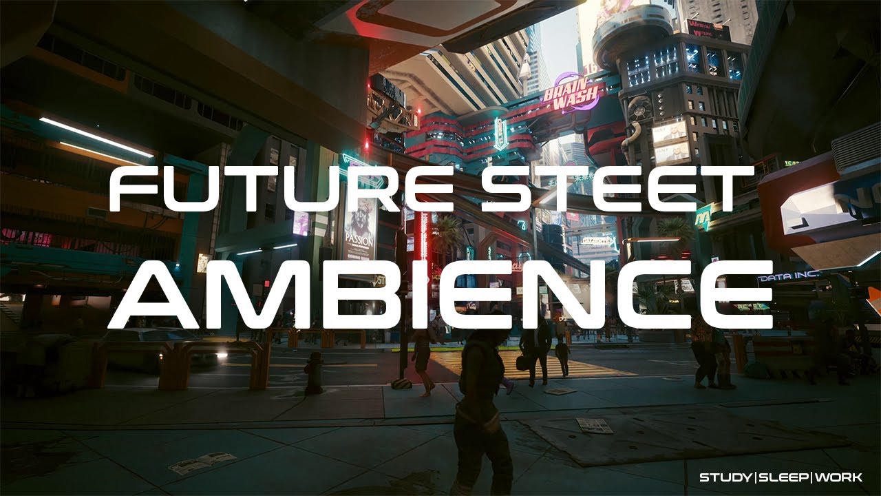 Cyberpunk Busy Street Ambience 4K | Neon City Crowd Noise & Futuristic Vibes | Study &bull; Chill &bull; Focus