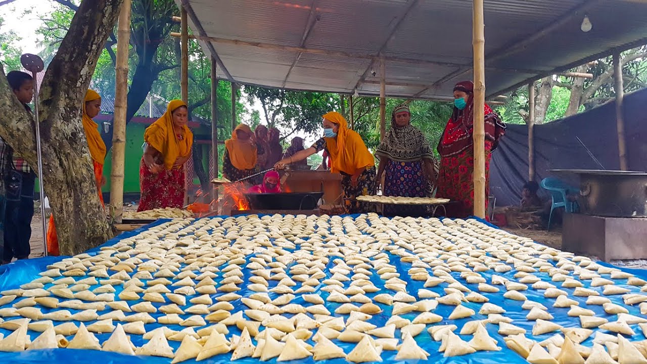 1200 Restaurant Style Samosa Recipe -Tasty, Crispy & Spice Samucha Making For 300+ Villagers