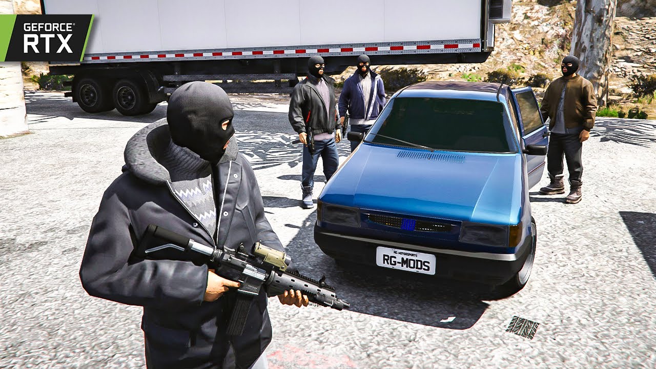 MEGA ASSALTO AO BANCO DE FIAT UNO NO GTA V | GAMEPLAY ULTRA REALISTA NA RTX 3080 TI 4K60FPS