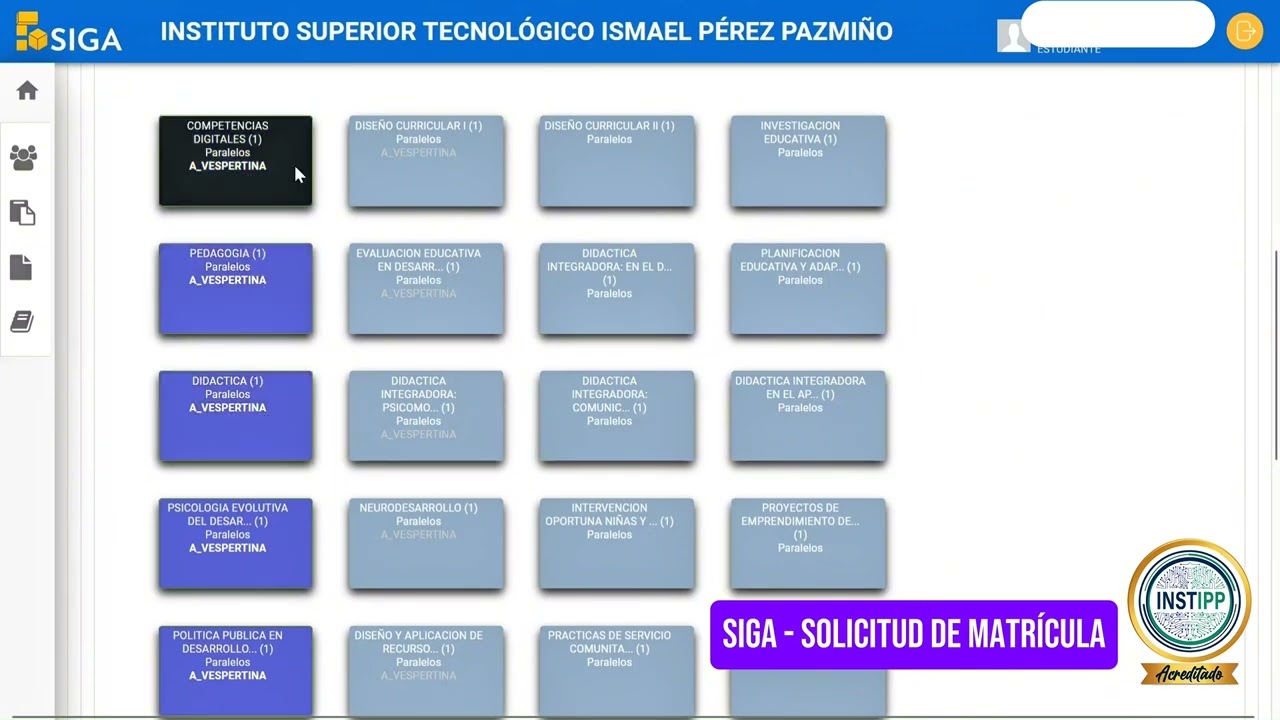 Generación de solicitudes de matrícula en el Sistema SIGA de Senescyt.