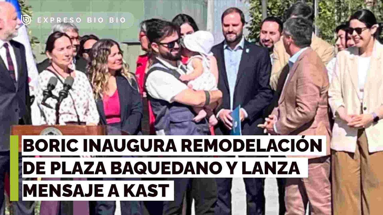 Boric inaugura la esperada remodelación de la Plaza Baquedano y lanza mensaje a Kast