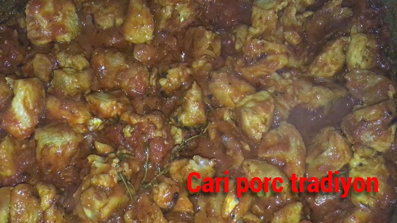 Recette cari de porc - kari la viyann koson.