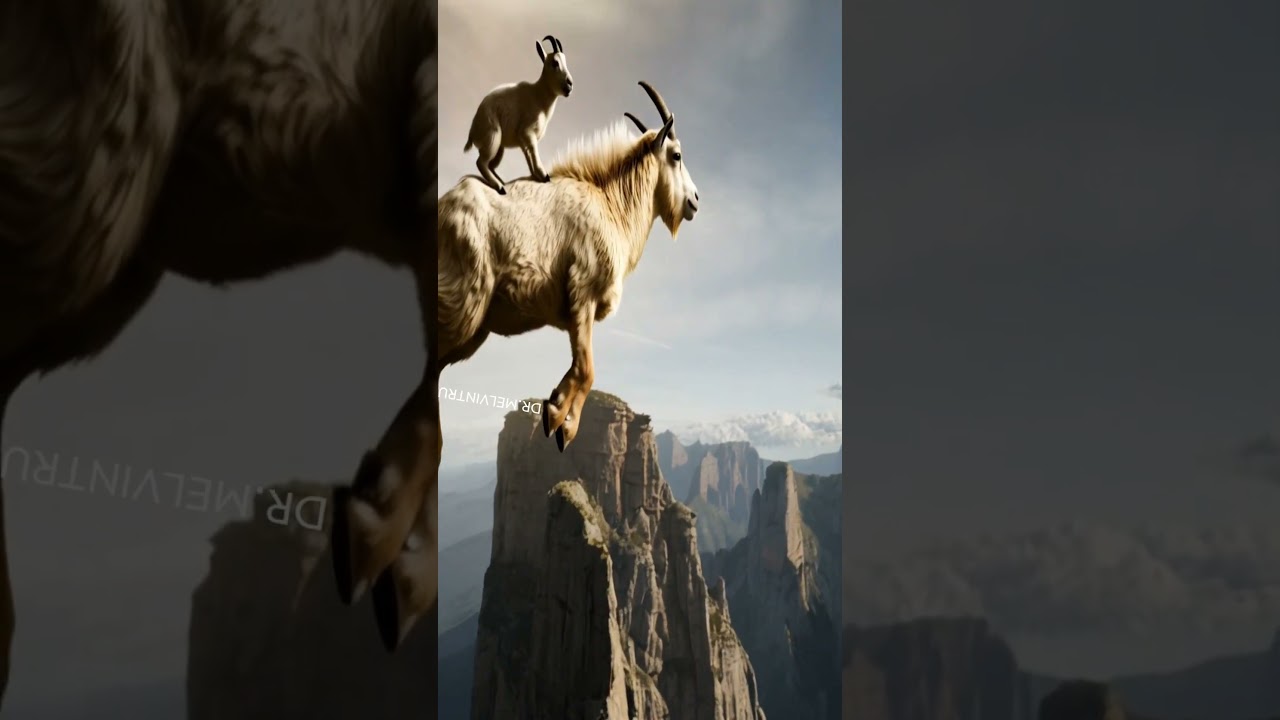 Goat Defies Gravity | Epic Mountain Jump in Slow Motion