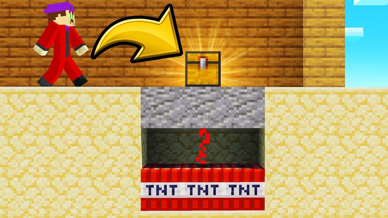 I Built A TNT TROLL Chest UNDER My House! (Minecraft)