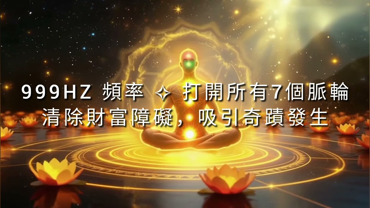 999Hz 頻率 ✧ 打開所有7個脈輪，清除財富障礙，吸引奇蹟發生