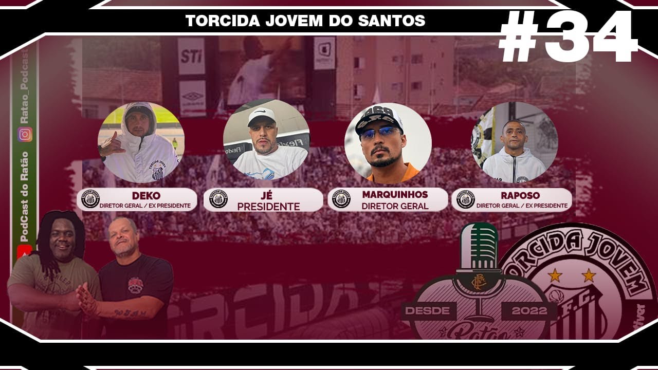 TORCIDA JOVEM DO SANTO - Ratão Podcast das Organizadas (deko, JE, Marquinhos, Raposo)