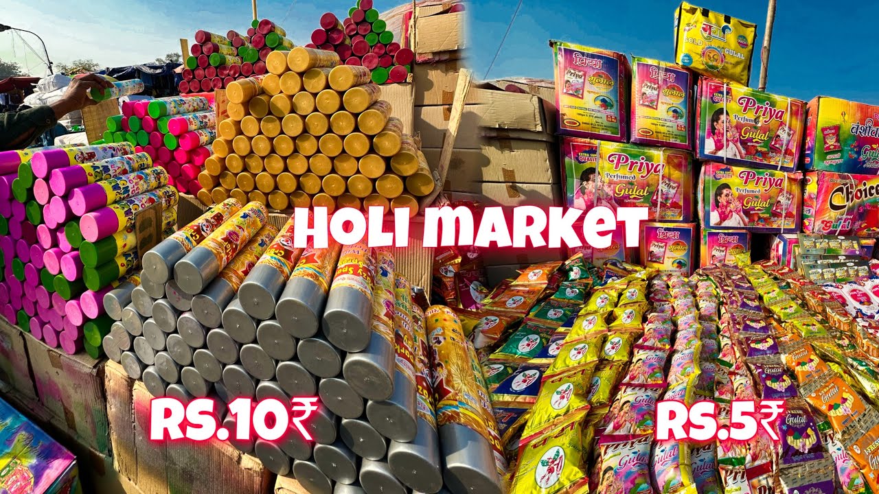 Cheapest Holi Market 2025 | Exploring Gulal, Colour,Pichkari, ₹3RS holi stash😱 |sadar bazar delhi