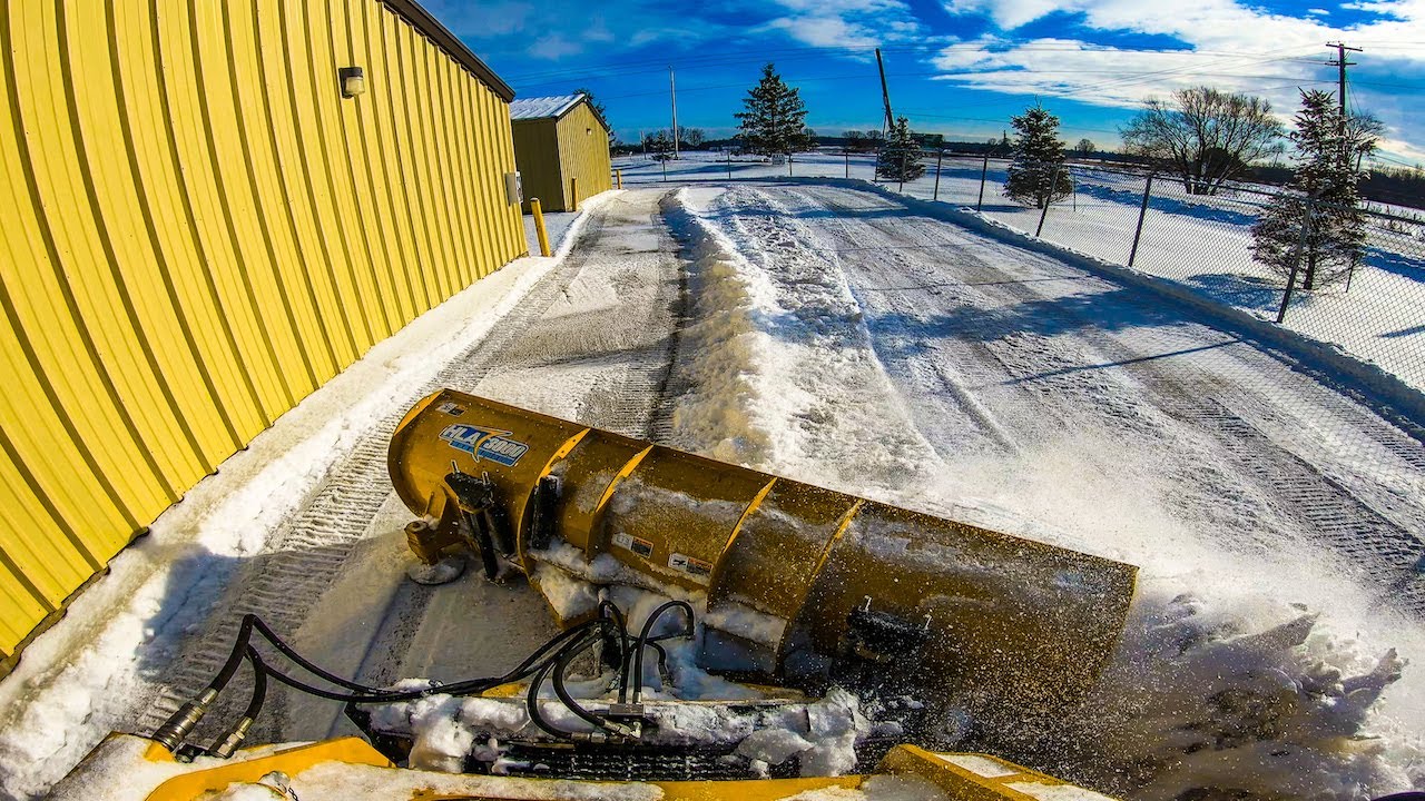 2018 CAT 257D SKID STEER Plowing Fluffy Snow CAT 420F BACKHOE