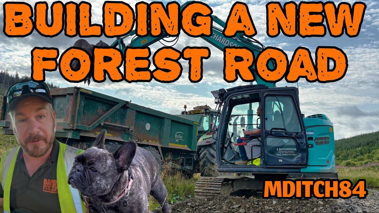 Building a new forestry road, start stripping topsoil for a new shed