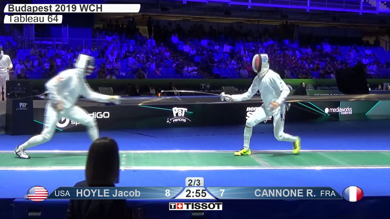 2019 242 T64 12 M E Individual Budapest HUN WCH GREEN CANNONE FRA vs HOYLE USA