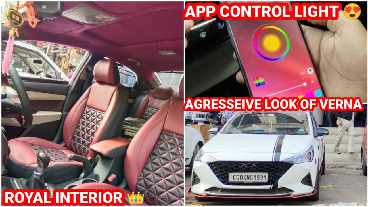 #HYUNDAI VERNA 💥MODIFIED FULL INTERIOR MODIFICATION WITH SIDE SPLITTERS ❤️| DECORUM CAR