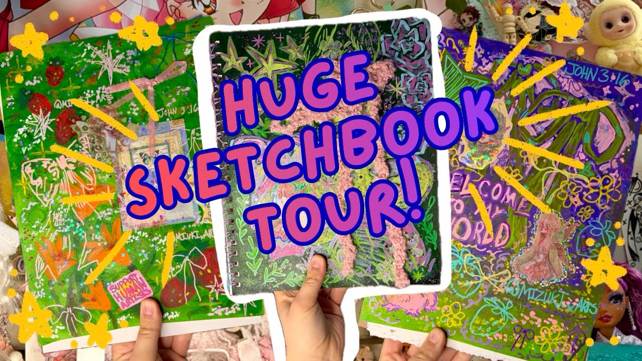 🍓TRIPLE SKETCHBOOK TOUR🪷✨~ three fairy sketchbook FULL of paintings!✨