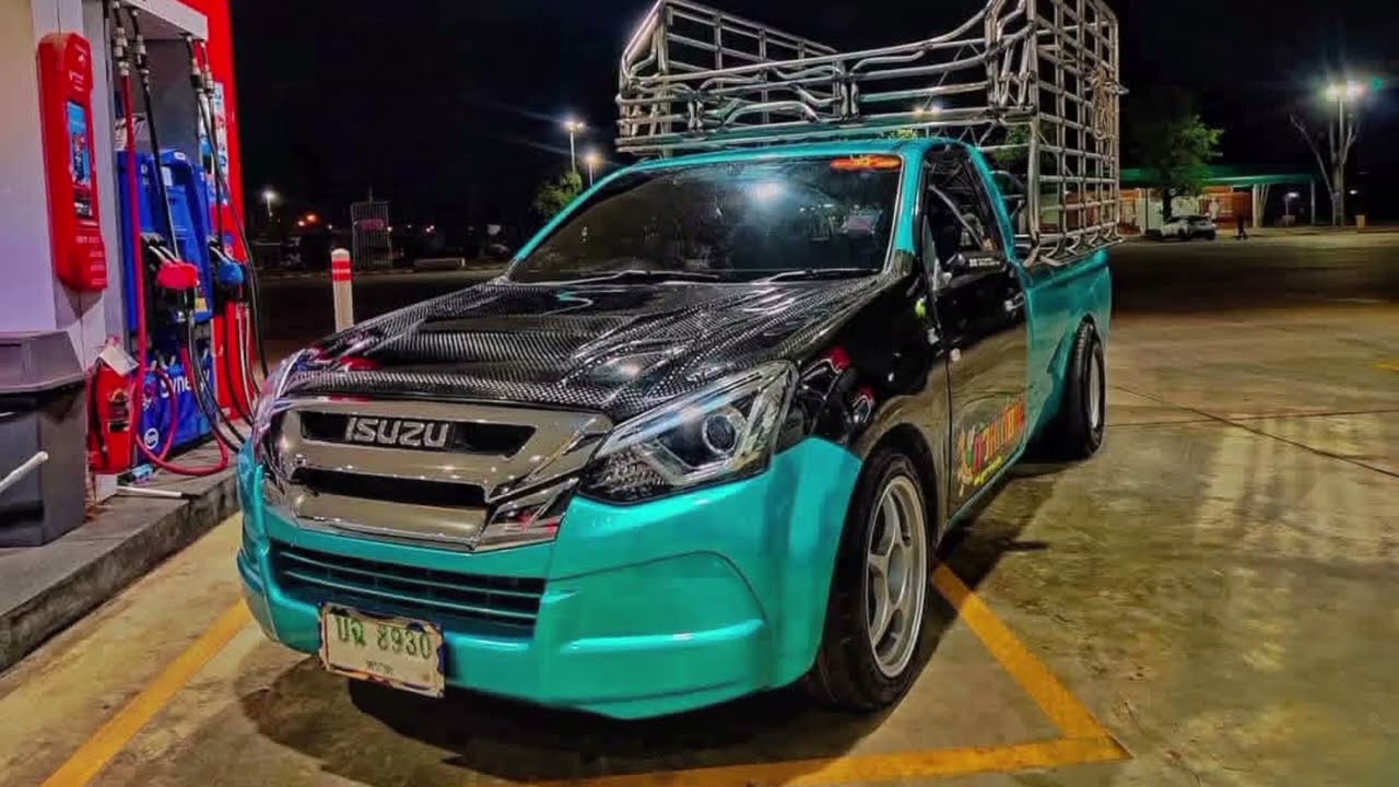 รถคอกซิ่งรถรั้วแต่งสวยกระบะบรรทุกเพลาลอย  รถรั้ว PICKUP RACING THAILAND V1
