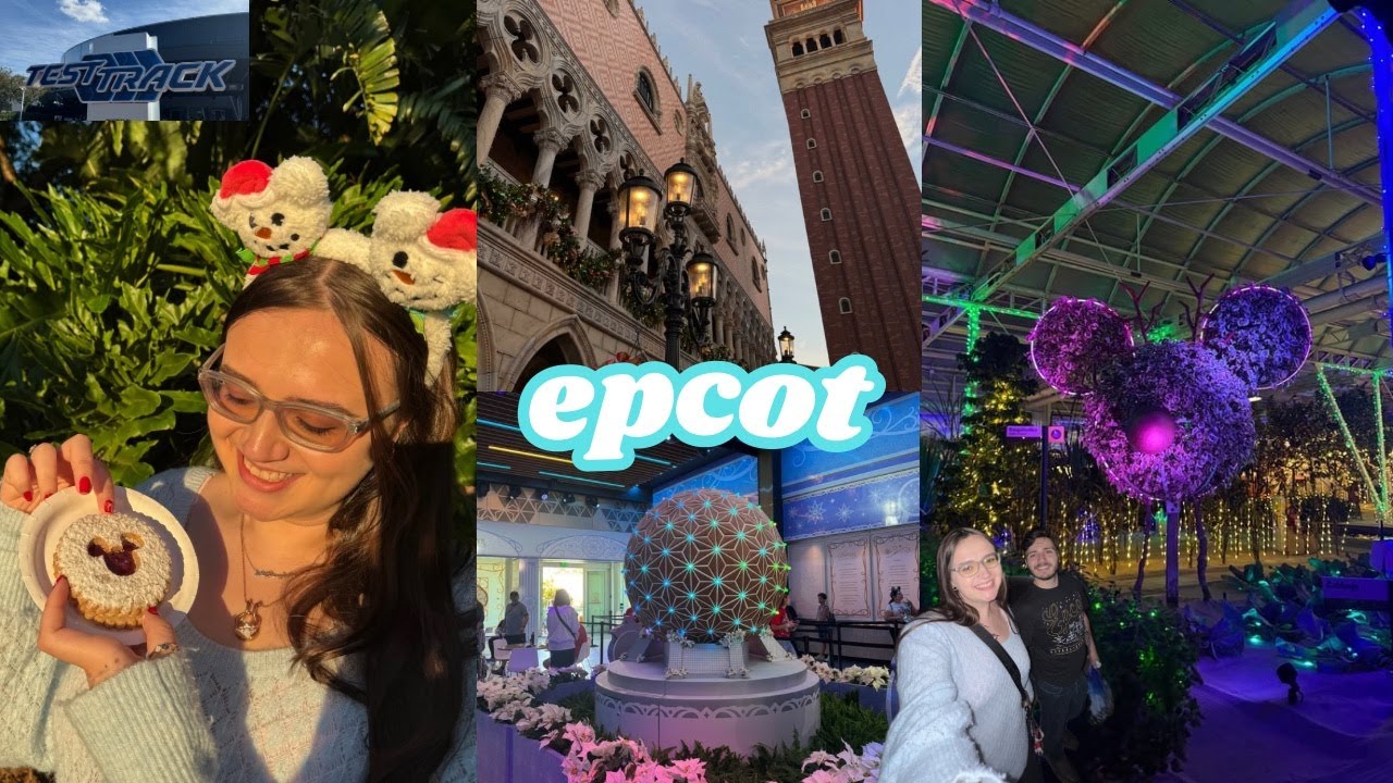 DISNEY VLOG 🎄| epcot's festival of the holidays, test track 3.0, cookie stroll, & journey of water!!
