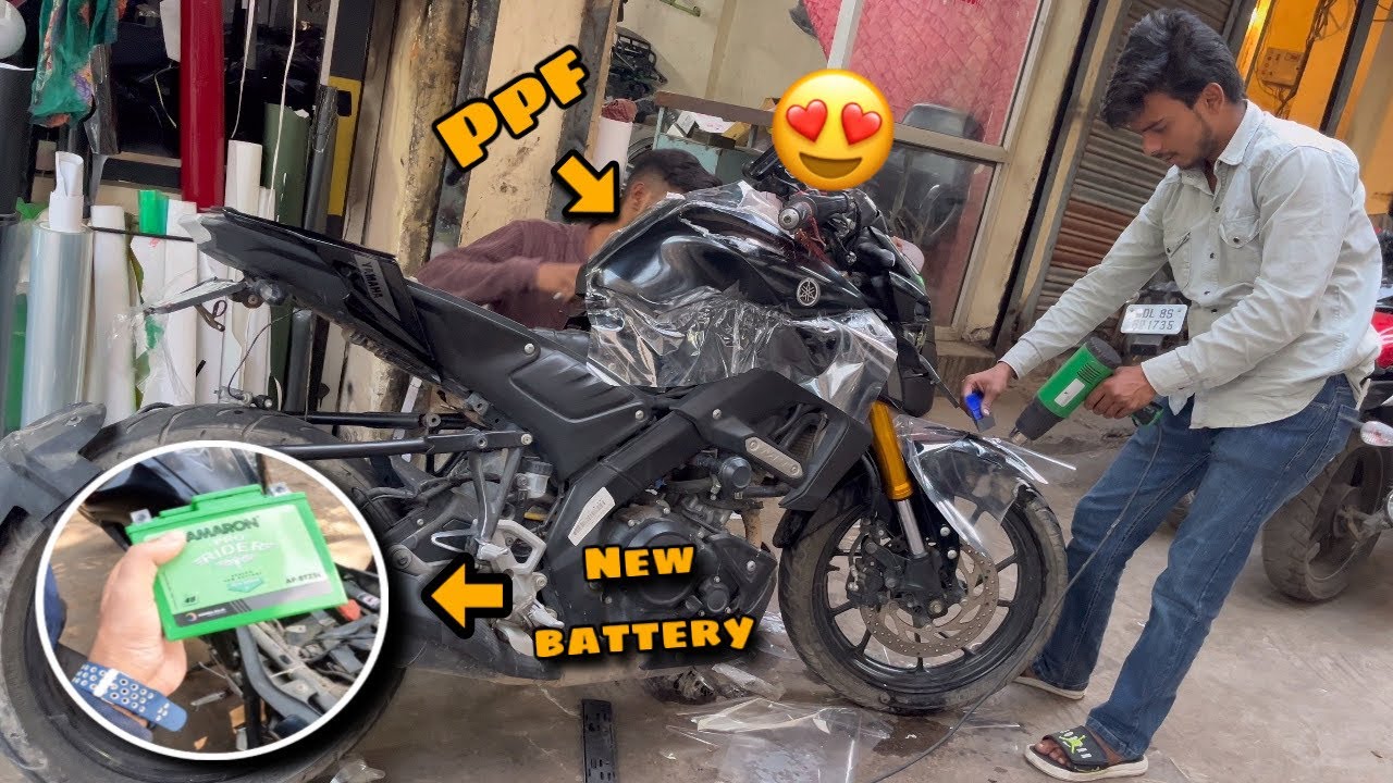 Yamaha mt15 ppf lamination installed 😍|| ​⁠@Rohitadhikarivlog