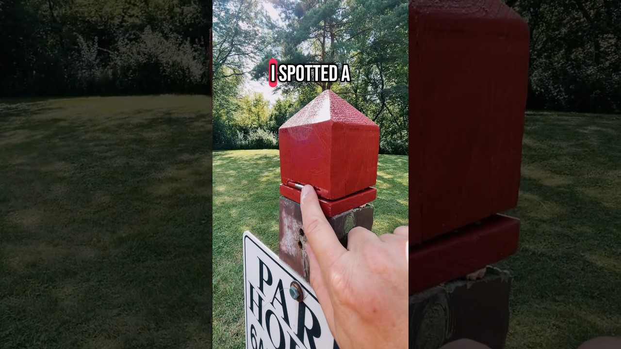 Park Sign Geocache Hidden In Plain Sight! #geocaching