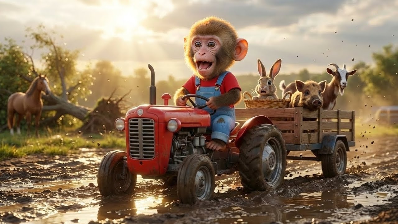 After the Storm… Monkey CoCo Finds Trapped Animals and Builds Them a New Farm Home! 🐰🐴🐗🐐🌧️🚜