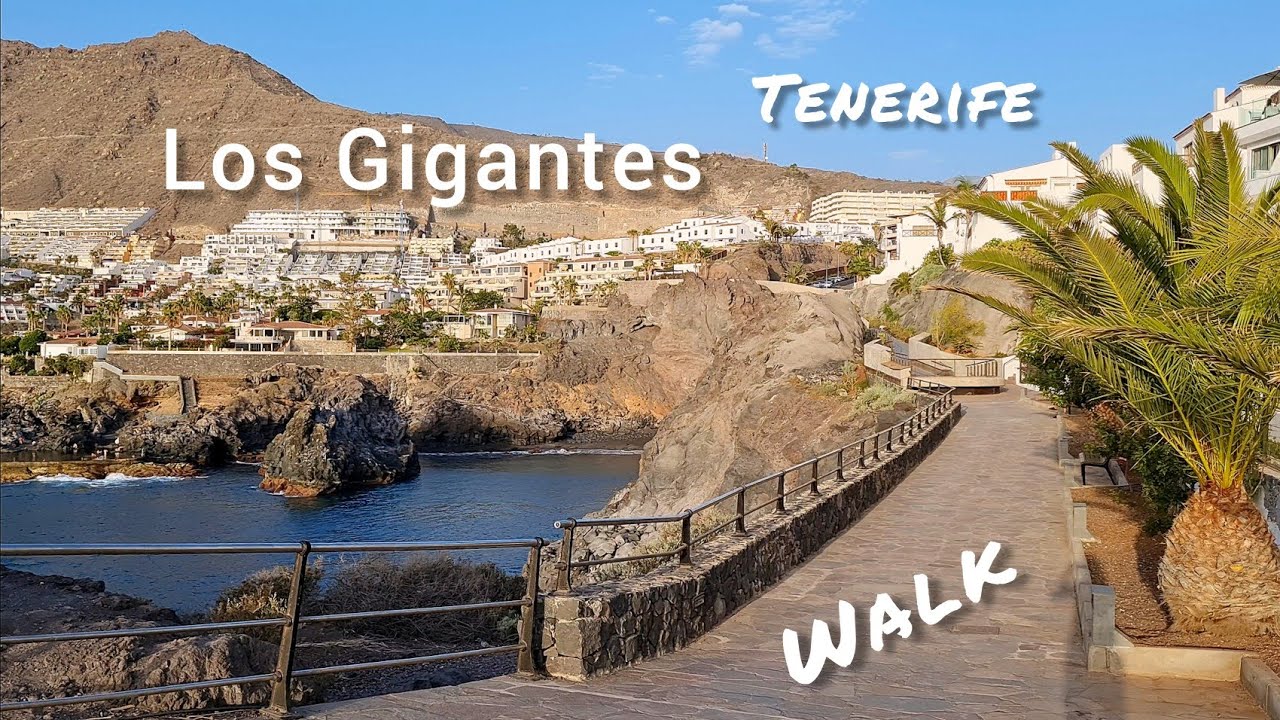 🌍 Tenerife. New promenade. La Hondura. Los Gigantes.  Santiago del Teide. Spain. 4K